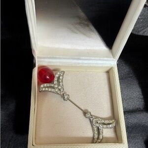 Antique Art Deco Jabot Pin - Unusual Design  - Sûreté Pin - Double Ended Brooch